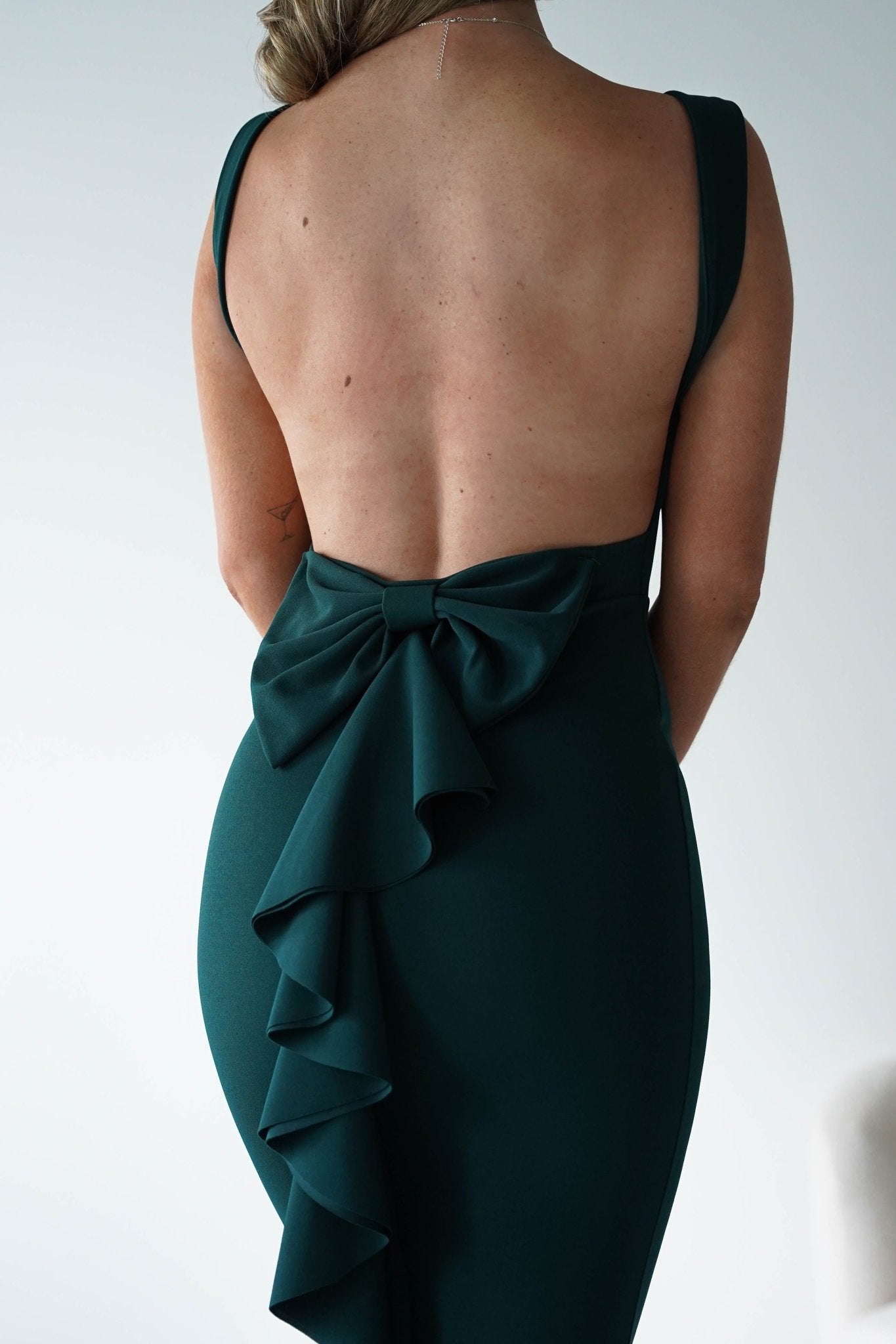 Samantha Bow Detail Maxi Dress | Emerald Green | Oh Hello Clothing | S/M - (8 - 10)