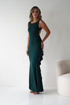 Samantha Bow Detail Maxi Dress Emerald Green | Wedding Guest Dress | Maxi | Oh Hello Clothing