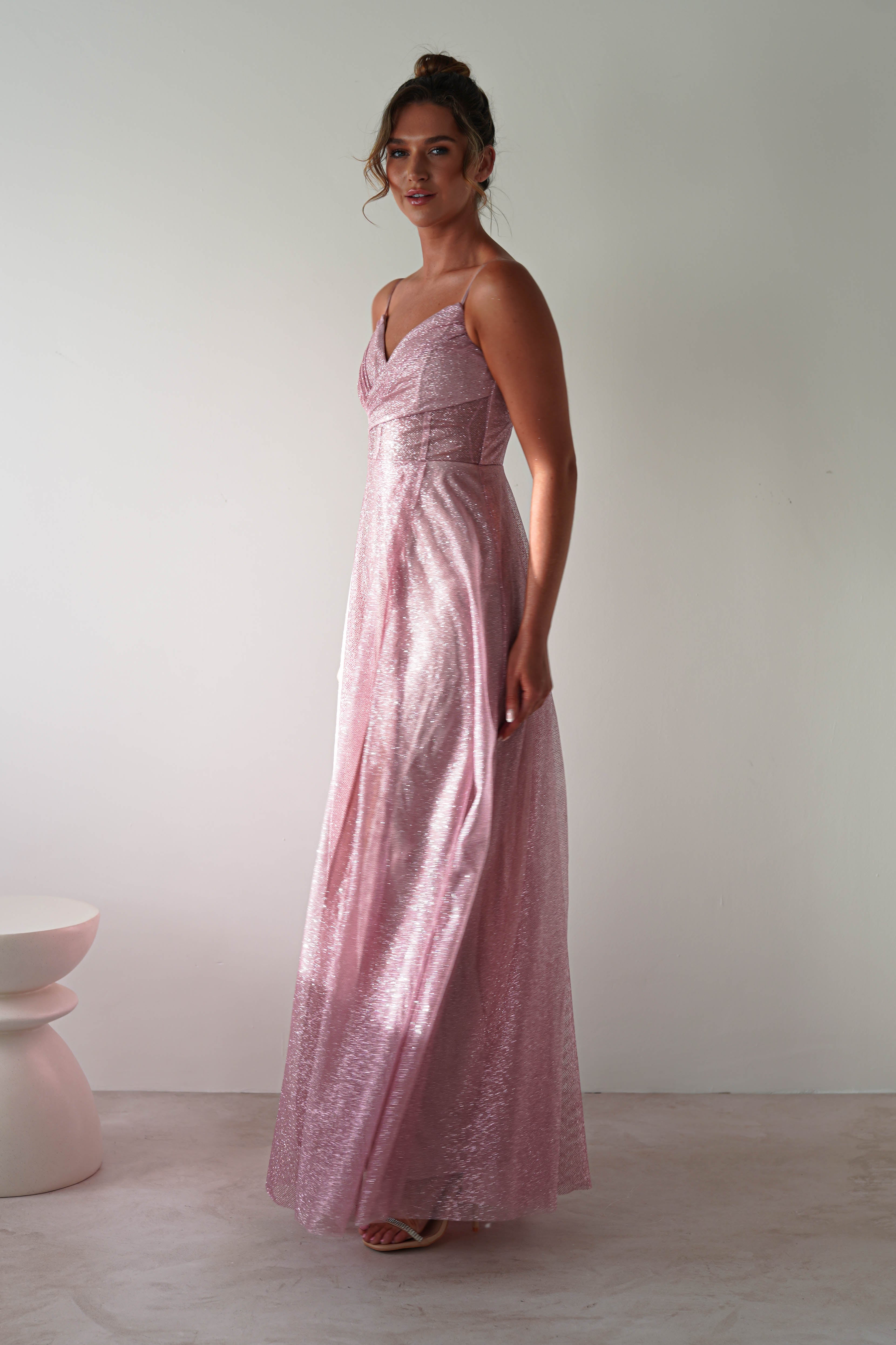 Sandy Glitter Maxi Gown | Pink
