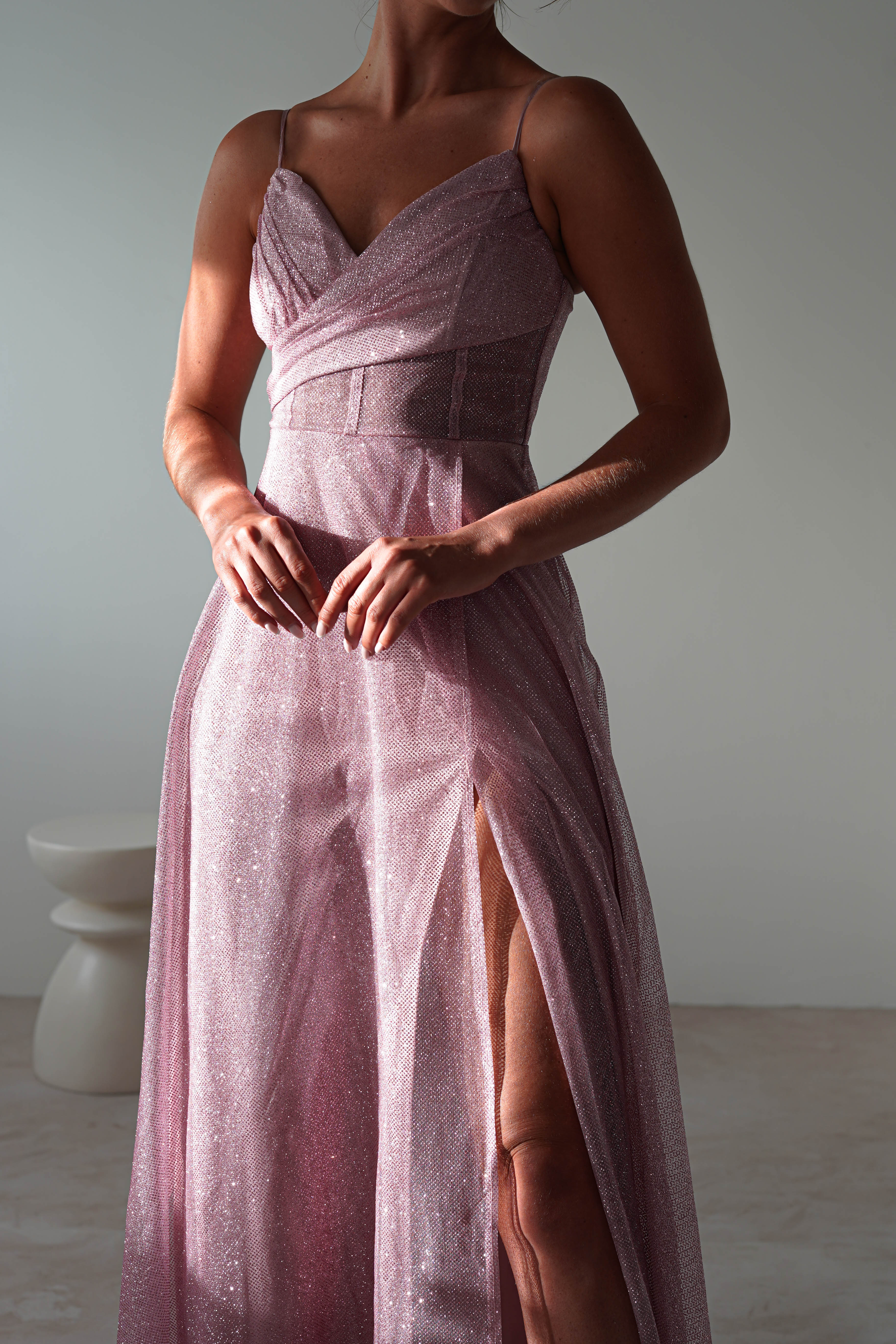 Sandy Glitter Maxi Gown | Pink