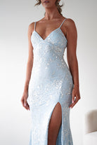 Oh Hello Clothing Women > Clothing > Dresses Santorini Butterfly Detail Embellished Gown | Blue