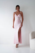 Oh Hello Clothing Women > Clothing > Dresses Santorini Butterfly Detail Embellished Gown | Pink