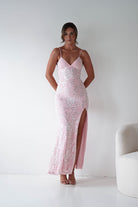 Oh Hello Clothing Women > Clothing > Dresses Santorini Butterfly Detail Embellished Gown | Pink