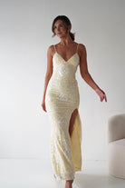 Oh Hello Clothing Women > Clothing > Dresses Santorini Butterfly Detail Embellished Gown | Yellow
