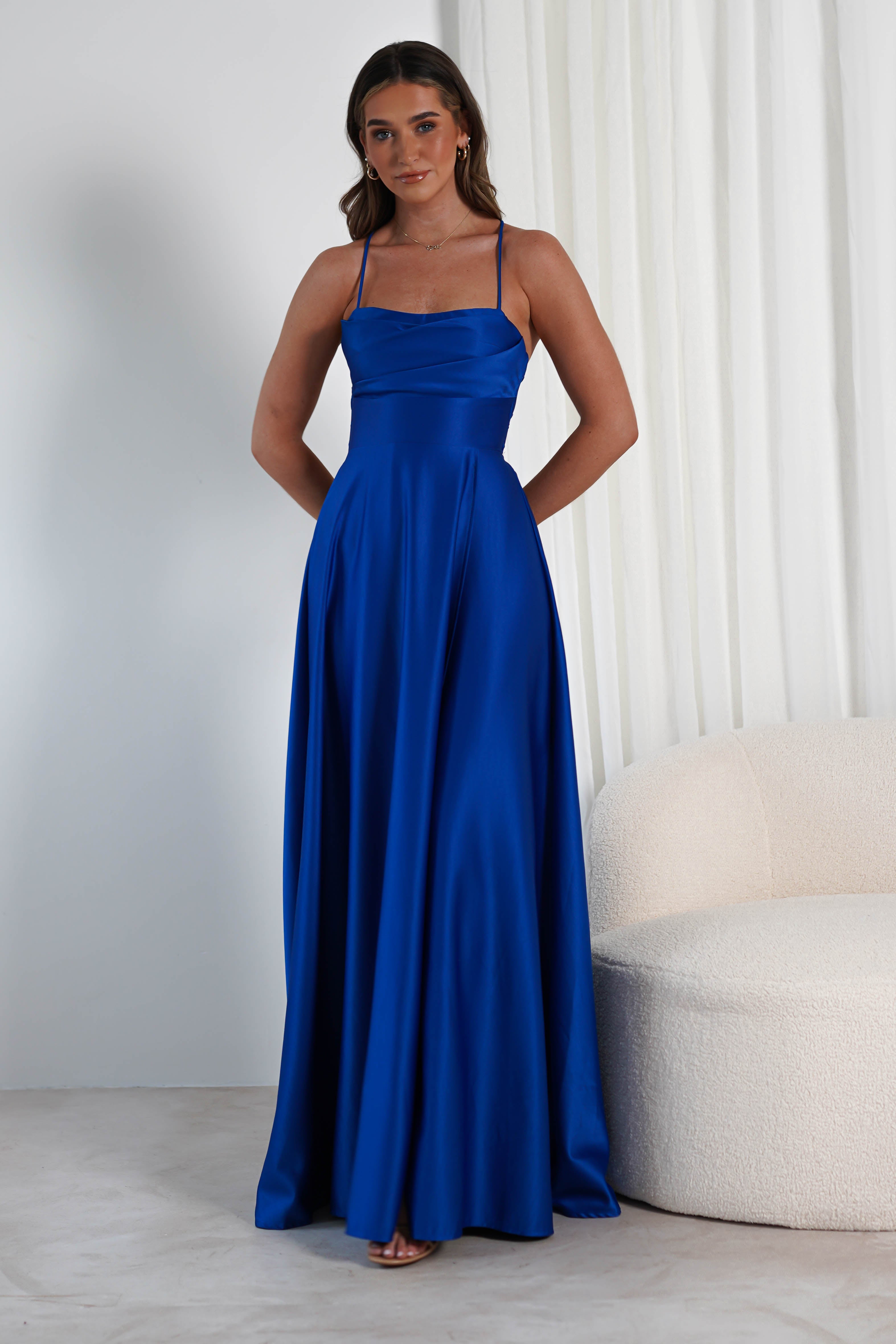 Shantal Satin Gown | Royal Blue