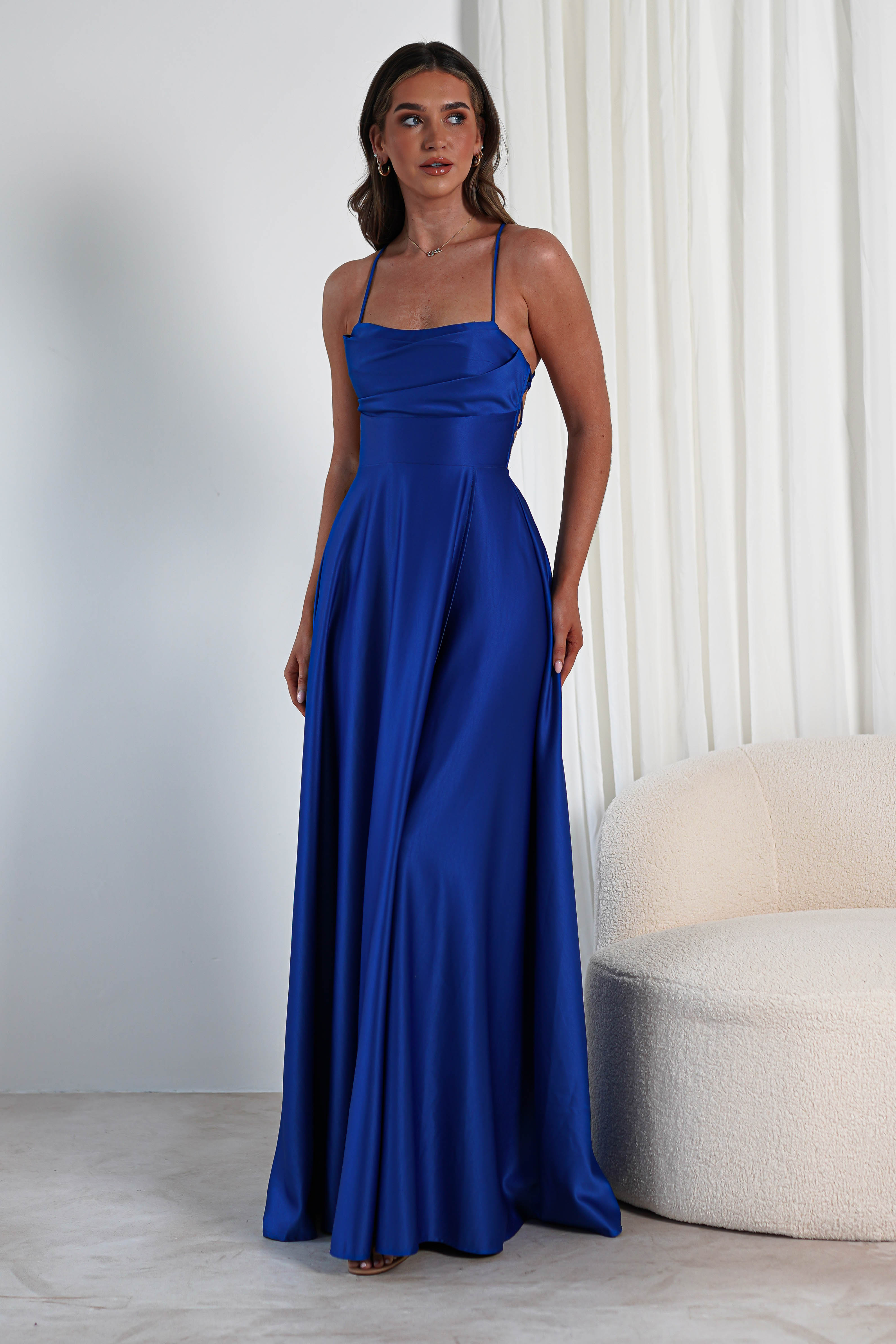 Shantal Satin Gown | Royal Blue