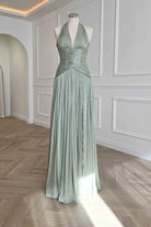 Oh Hello Clothing Dresses > Prom Dresses Sharelle Pleated Luminescent Maxi Gown | Sage