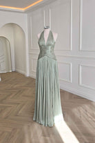 Oh Hello Clothing Dresses > Prom Dresses Sharelle Pleated Luminescent Maxi Gown | Sage
