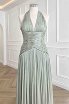 Oh Hello Clothing Dresses > Prom Dresses Sharelle Pleated Luminescent Maxi Gown | Sage