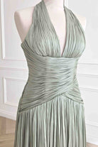 Oh Hello Clothing Dresses > Prom Dresses Sharelle Pleated Luminescent Maxi Gown | Sage