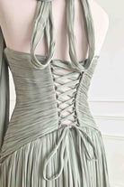 Oh Hello Clothing Dresses > Prom Dresses Sharelle Pleated Luminescent Maxi Gown | Sage