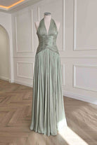 Oh Hello Clothing Dresses > Prom Dresses Sharelle Pleated Luminescent Maxi Gown | Sage