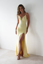 Sienna Rhinestone Bodycon Gown | Yellow | Debs & Prom | Formal Gown | Oh Hello Clothing
