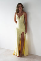 Sienna Rhinestone Bodycon Gown | Yellow | Debs & Prom | Formal Gown | Oh Hello Clothing