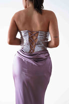 Oh Hello Clothing Dresses > Prom Dresses Sienne Strapless Sequin Satin Maxi Dress | Taupe