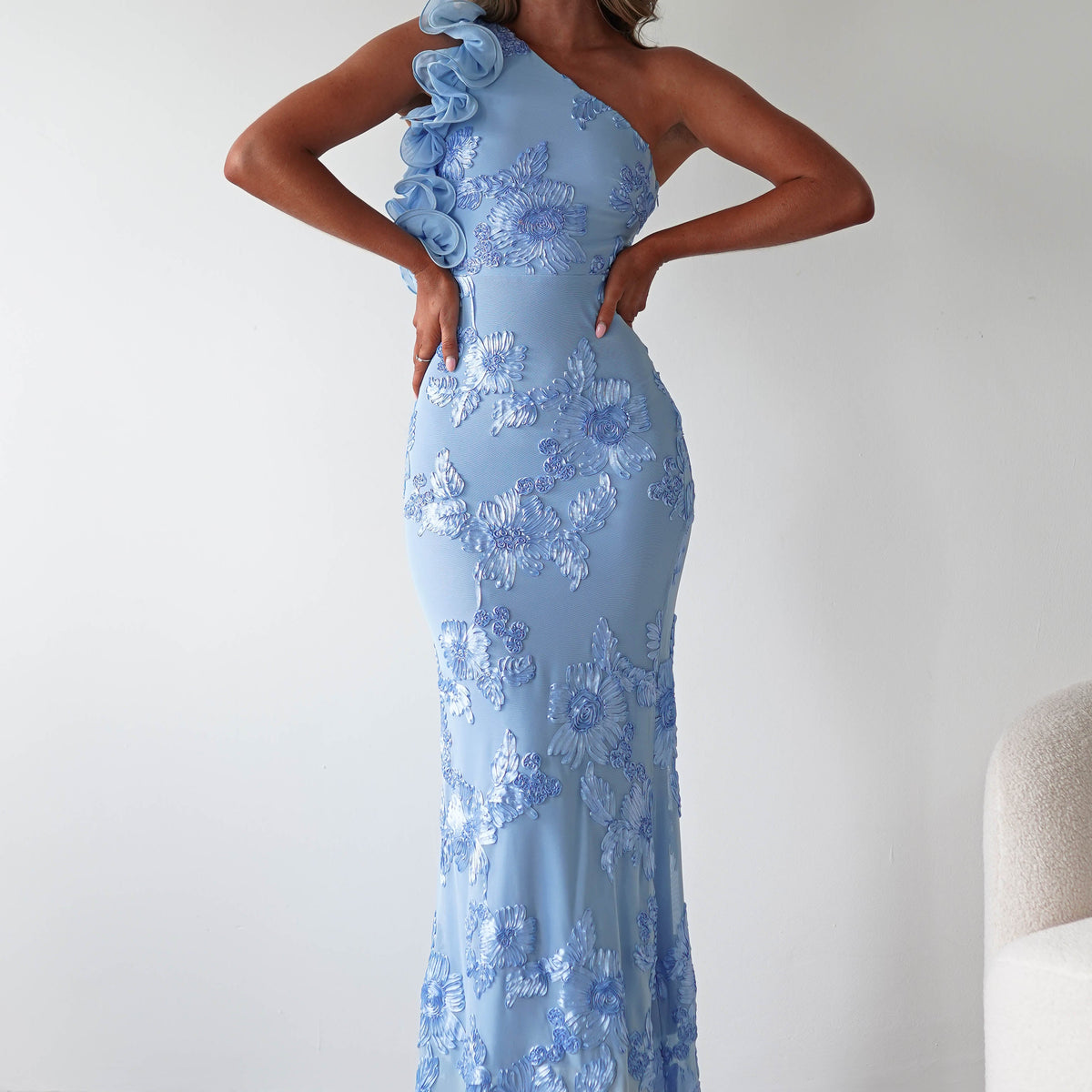 la sirene bodycon maxi dress Siren Bodycon Maxi Dress Blue Textured | Wedding Guest Dress | Bodycon