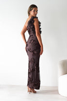 Siren Bodycon Maxi Dress Brown Textured | Wedding Guest Dress | Bodycon | Maxi | Oh Hello Clothing