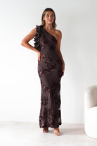 Siren Bodycon Maxi Dress Brown Textured | Wedding Guest Dress | Bodycon | Maxi | Oh Hello Clothing