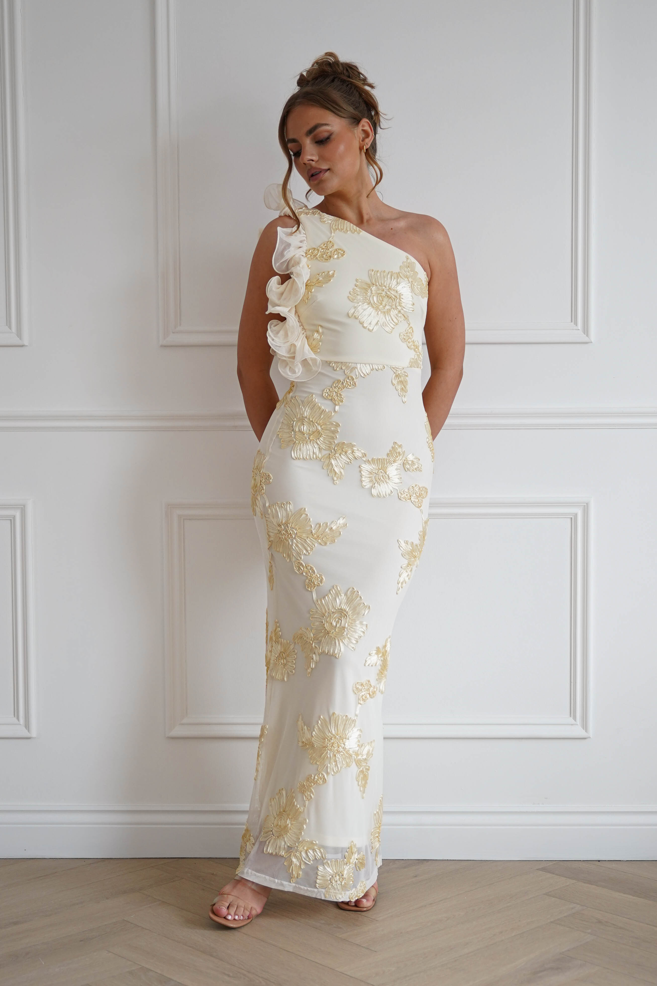 Oh Hello Clothing Women > Clothing > Dresses Siren Bodycon Maxi Dress | Light Yellow