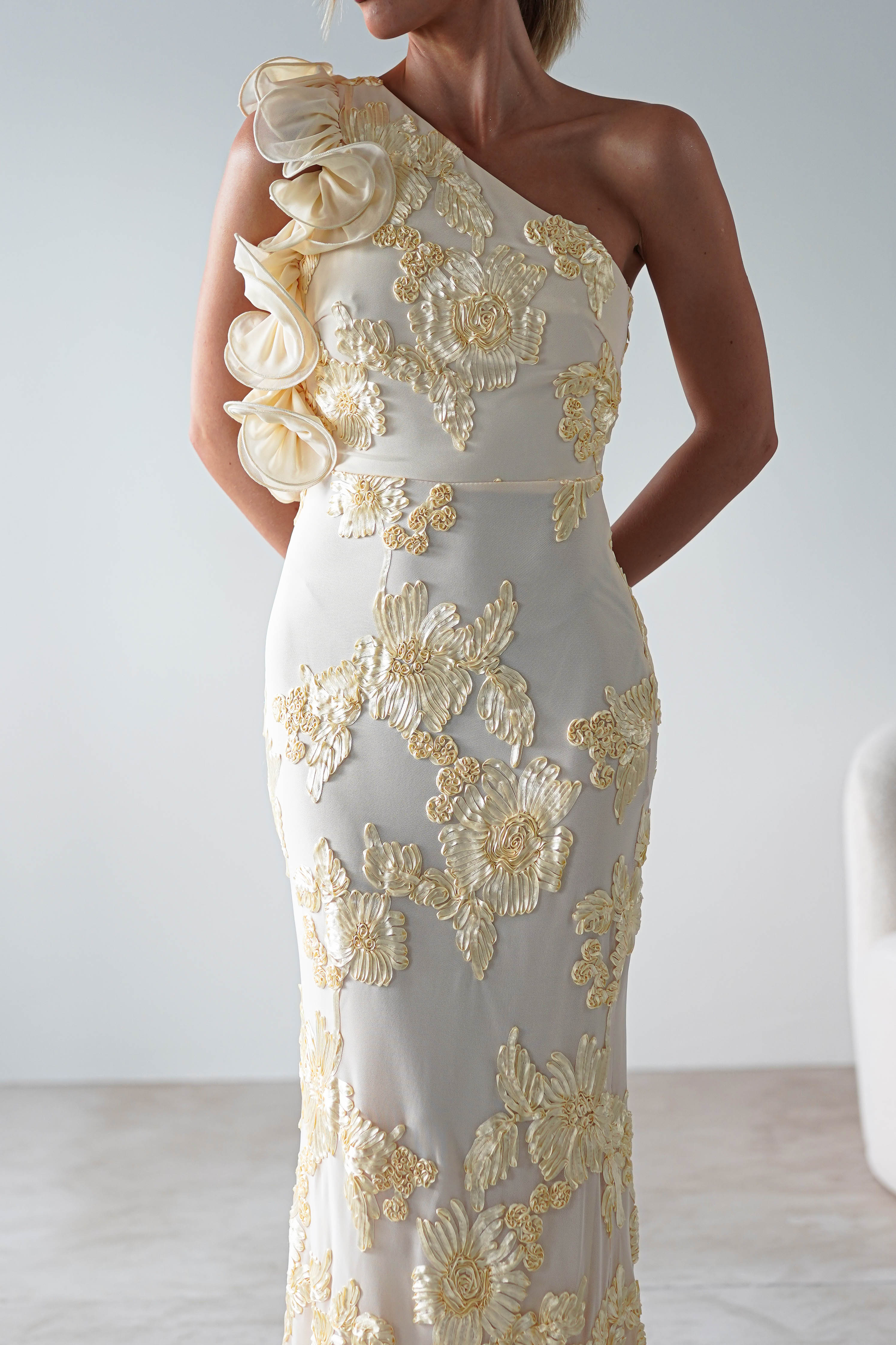 Siren Bodycon Maxi Dress | Light Yellow | Oh Hello Clothing | XS (6)