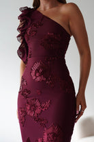 Siren Bodycon Maxi Dress Wine Textured | Wedding Guest Dress | Bodycon | Maxi | Oh Hello Clothing