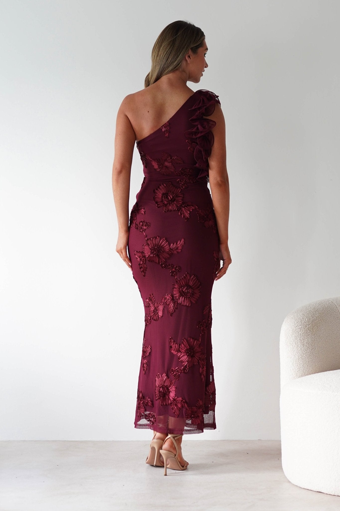 Siren Bodycon Maxi Dress | Wine Textured | Oh Hello Clothing | XS (6)