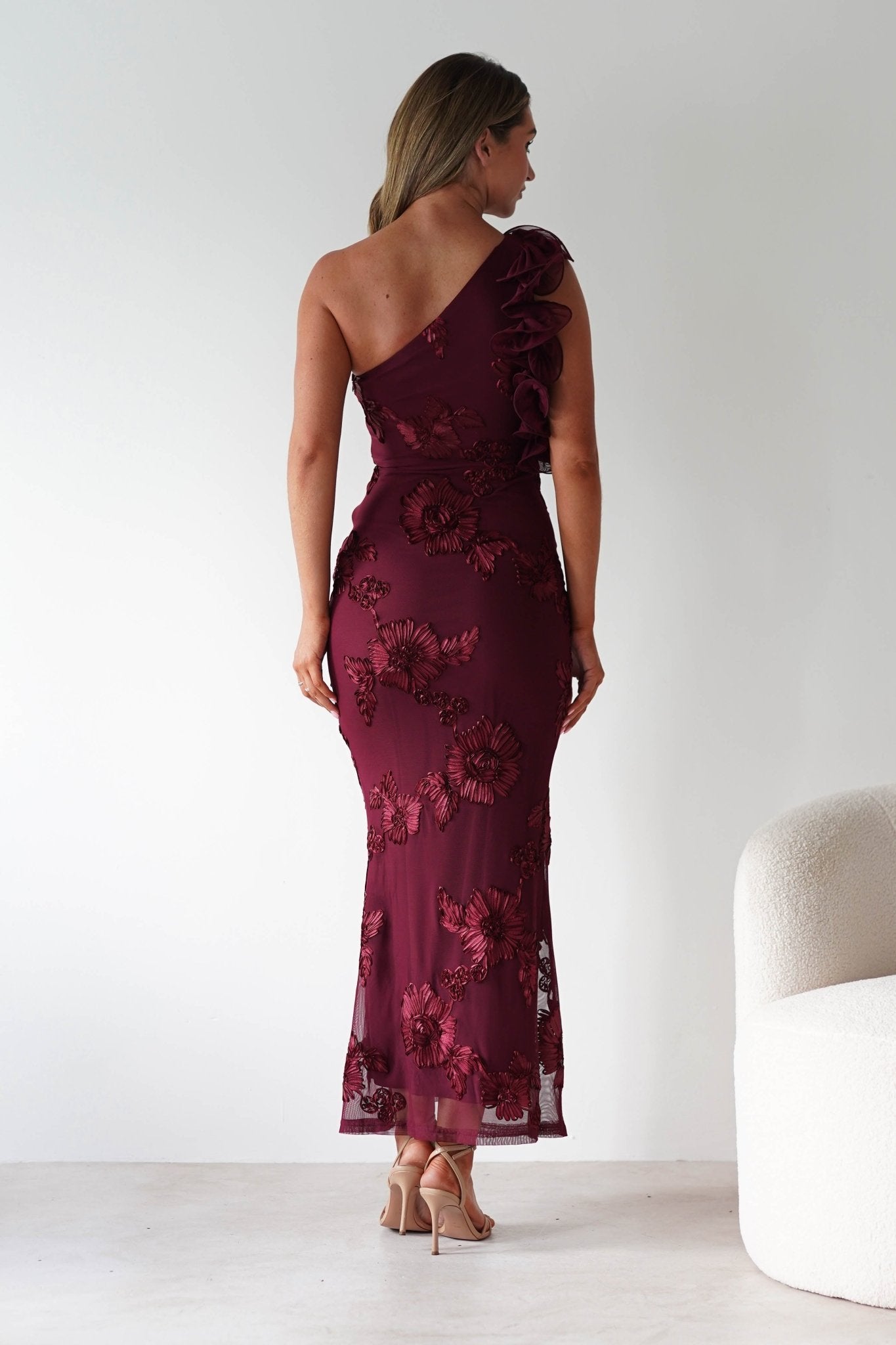 Siren Bodycon Maxi Dress | Wine Textured | Oh Hello Clothing | XS (6)