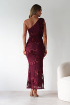 Siren Bodycon Maxi Dress Wine Textured | Wedding Guest Dress | Bodycon | Maxi | Oh Hello Clothing