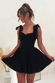 Amara Skater Mini Dress | Black