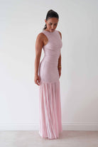 Oh Hello Clothing Women > Clothing > Dresses Skye Textured Pleated Hem Midi Dress | Blush Pink