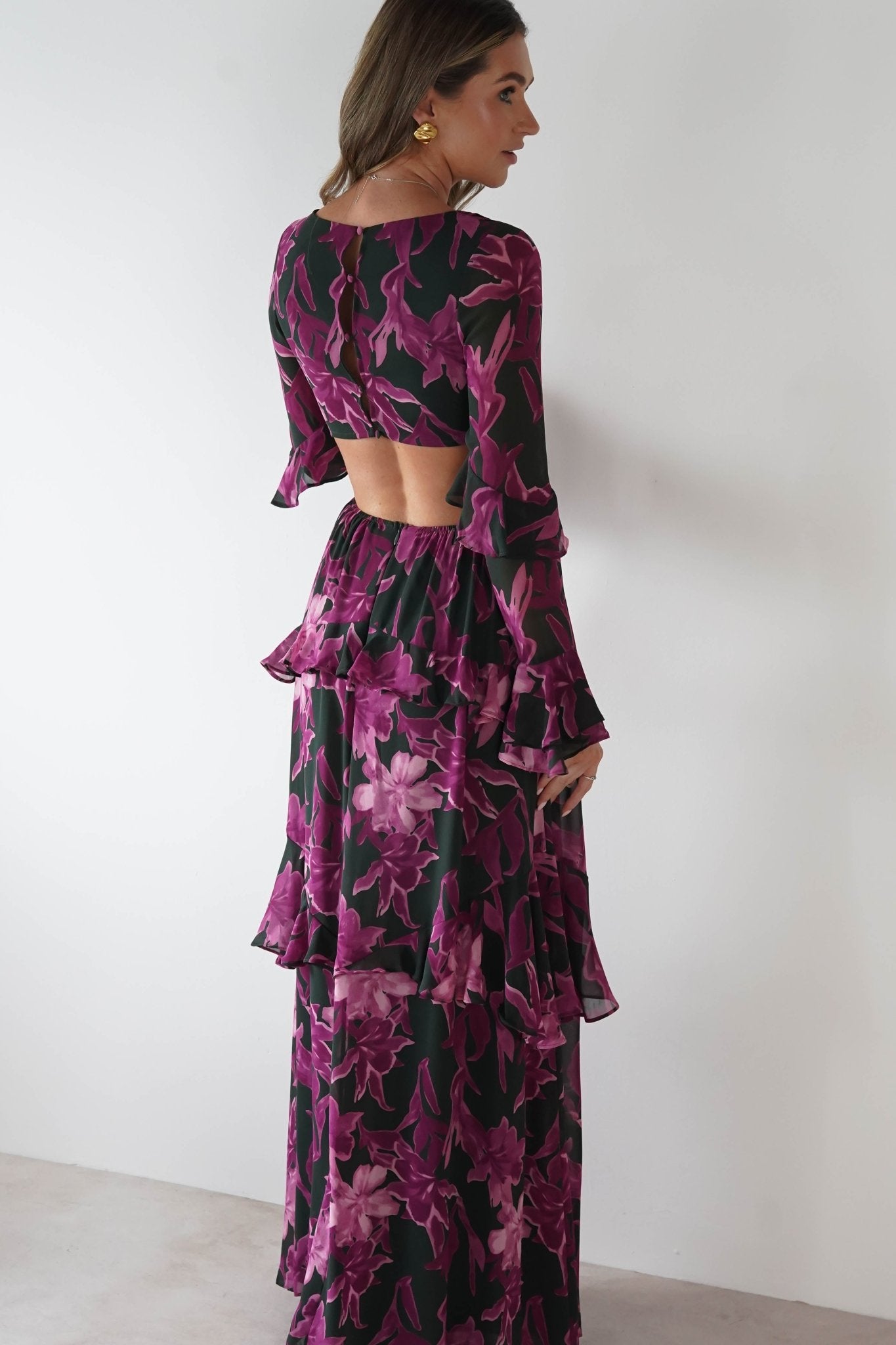 Souline Long Sleeve Maxi Dress | Olive/Plum | Oh Hello Clothing | S (8)