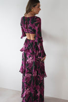 Souline Long Sleeve Maxi Dress Olive/Plum | Wedding Guest Dress | Long Sleeve | Maxi | Oh Hello Clothing