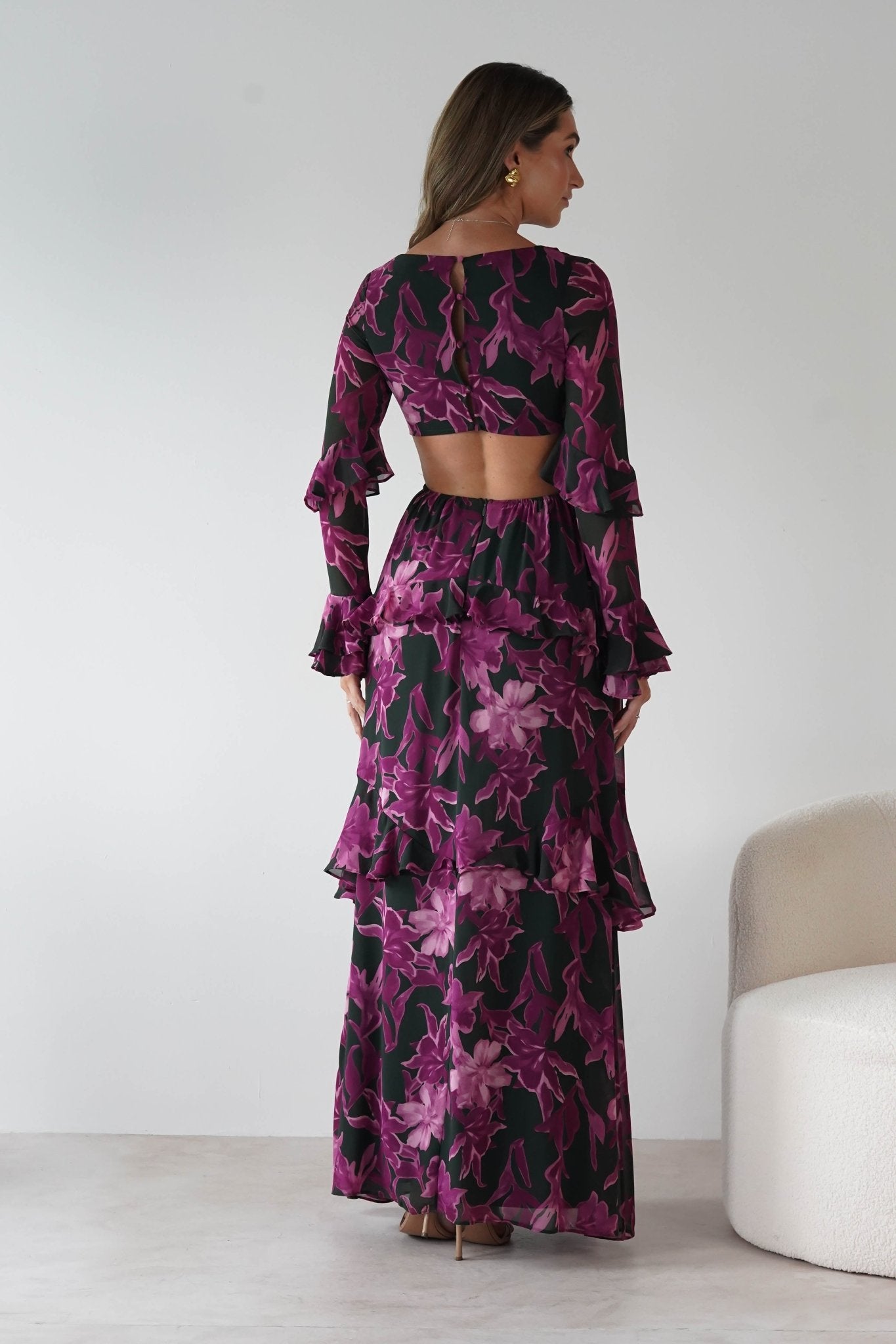 Souline Long Sleeve Maxi Dress | Olive/Plum | Oh Hello Clothing | S (8)