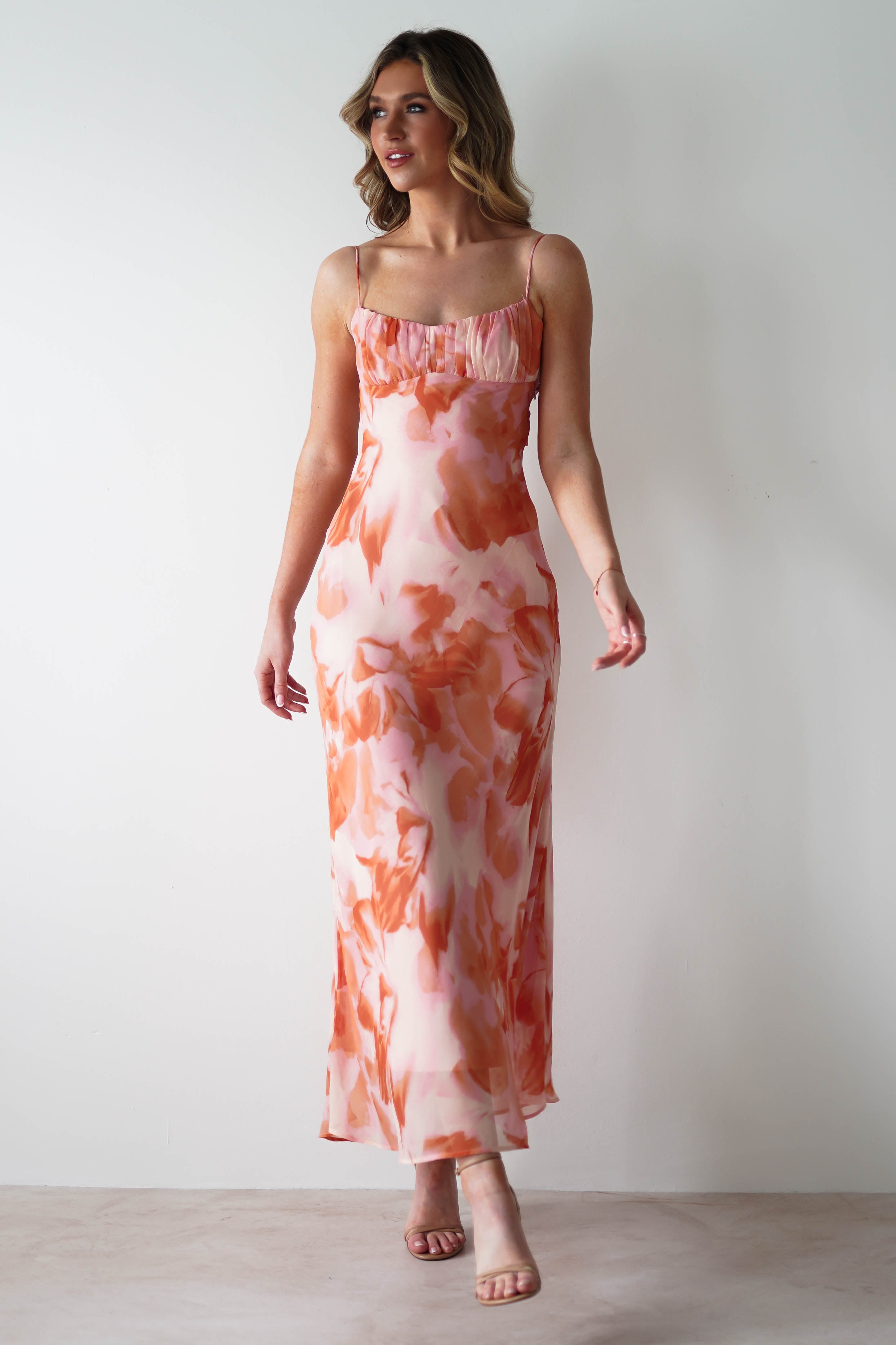 Starling Printed Maxi Dress | Orange Print