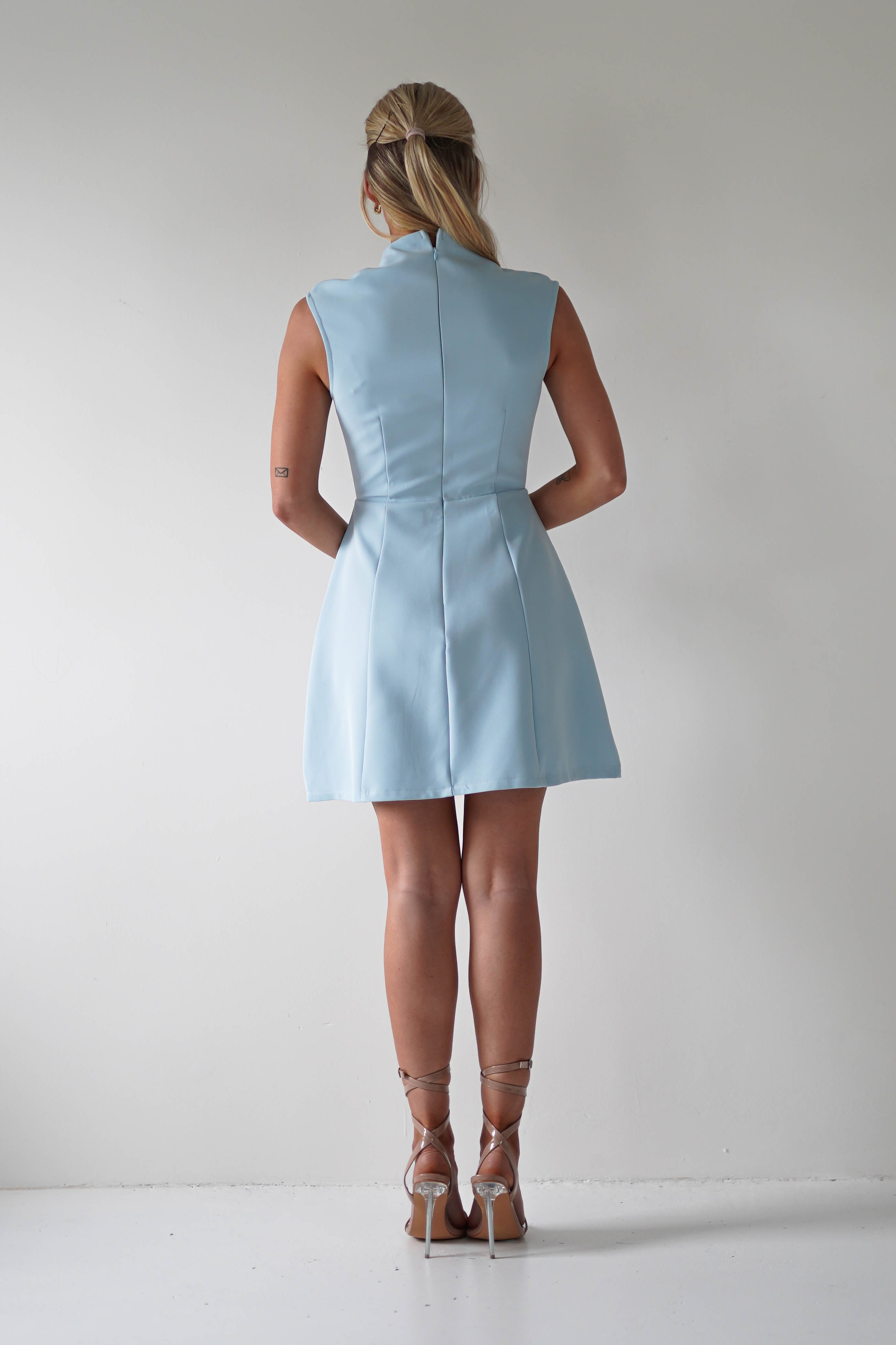 Stella Structured Mini Dress | Blue