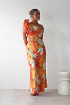 Summer Fruits Maxi Dress Orange Print | Wedding Guest Dress | Maxi | Oh Hello Clothing