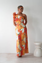 Summer Fruits Maxi Dress Orange Print | Wedding Guest Dress | Maxi | Oh Hello Clothing