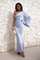 Sylvana Silky Maxi Dress Blue | Wedding Guest Dress | Maxi | Oh Hello Clothing