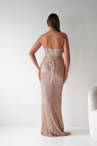 Oh Hello Clothing Dresses > Prom Dresses Sylvie Strapless Draped Embellished Gown | Rose Gold