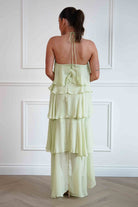 Oh Hello Clothing Women > Clothing > Dresses Tala Ruffle Tiered Halterneck Maxi Dress | Sage