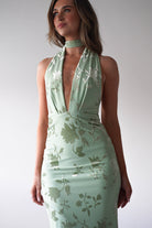 Tara Floral Jacquard Maxi Dress Light Green | Wedding Guest Dress | Maxi | Oh Hello Clothing