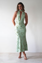 Tara Floral Jacquard Maxi Dress Light Green | Wedding Guest Dress | Maxi | Oh Hello Clothing