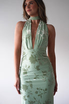 Tara Floral Jacquard Maxi Dress Light Green | Wedding Guest Dress | Maxi | Oh Hello Clothing