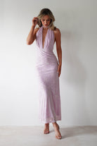 Tara Floral Jacquard Maxi Dress Light Lilac | Wedding Guest Dress | Maxi | Oh Hello Clothing