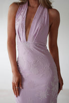 Tara Floral Jacquard Maxi Dress Light Lilac | Wedding Guest Dress | Maxi | Oh Hello Clothing