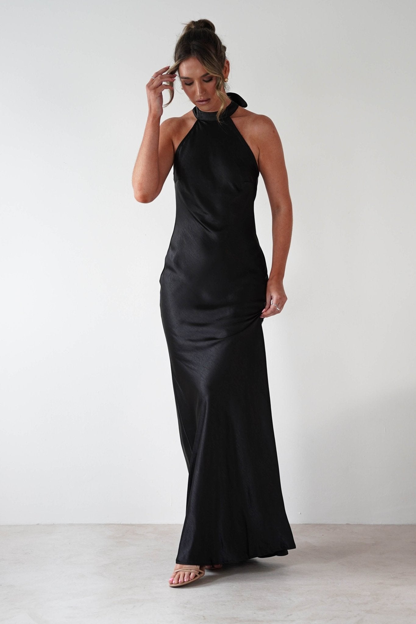 Taylee Halterneck Maxi Dress | Black | Oh Hello Clothing | S (8)