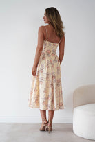 Oh Hello Clothing Women > Clothing > Dresses Tess Floral Print Skater Midaxi Dress | Yellow