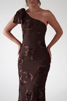 Thelma Floral Textured Maxi Dress Brown | Wedding Guest Dress | Maxi | Oh Hello Clothing