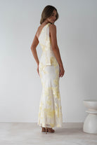 Thelma Floral Textured Maxi Dress Light Yellow | Wedding Guest Dress | Maxi | Oh Hello Clothing