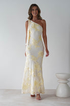 Thelma Floral Textured Maxi Dress Light Yellow | Wedding Guest Dress | Maxi | Oh Hello Clothing